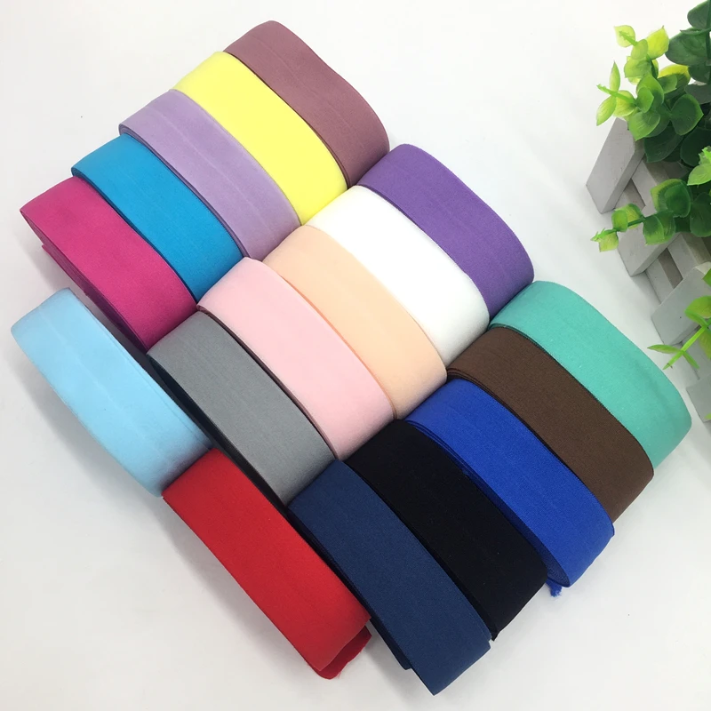 18 Colors 5 Yards 1"(25mm) Elastic Band Multirole Spandex Ribbon Sewing