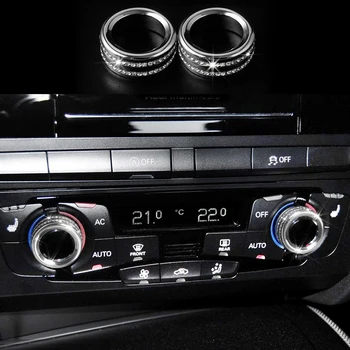 

2x Silver Diamond Style Center AC Adjust Switch Cover Trim For Audi A5 2008-2017 & A4 B8 09-16 & Q5 09-17