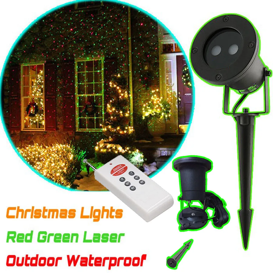 

Remote Control Waterproof laser christmas lights projector .Landscape Green & red laser Projector timer fucntion