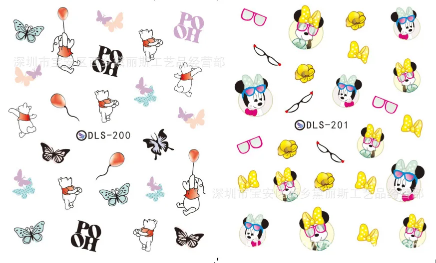 5 sheet 3D Nail Sticker Mixed Colorful Designs Stickers Decals Makeup Water Tattoos Manicure Tool DLS196-206 | Красота и здоровье