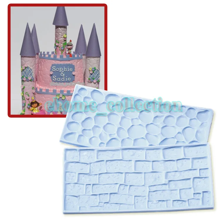 Buy Building your Cake castle! 2Pcs Stone wall & brick wall style Cake Fondant