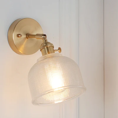 IWHD скандинавский стеклянный настенный светильник рядом с спальней, зеркальный светильник для ванной комнаты, японский стиль, светодиодный настенный светильник, винтажный светильник Эдисона - Цвет абажура: 1