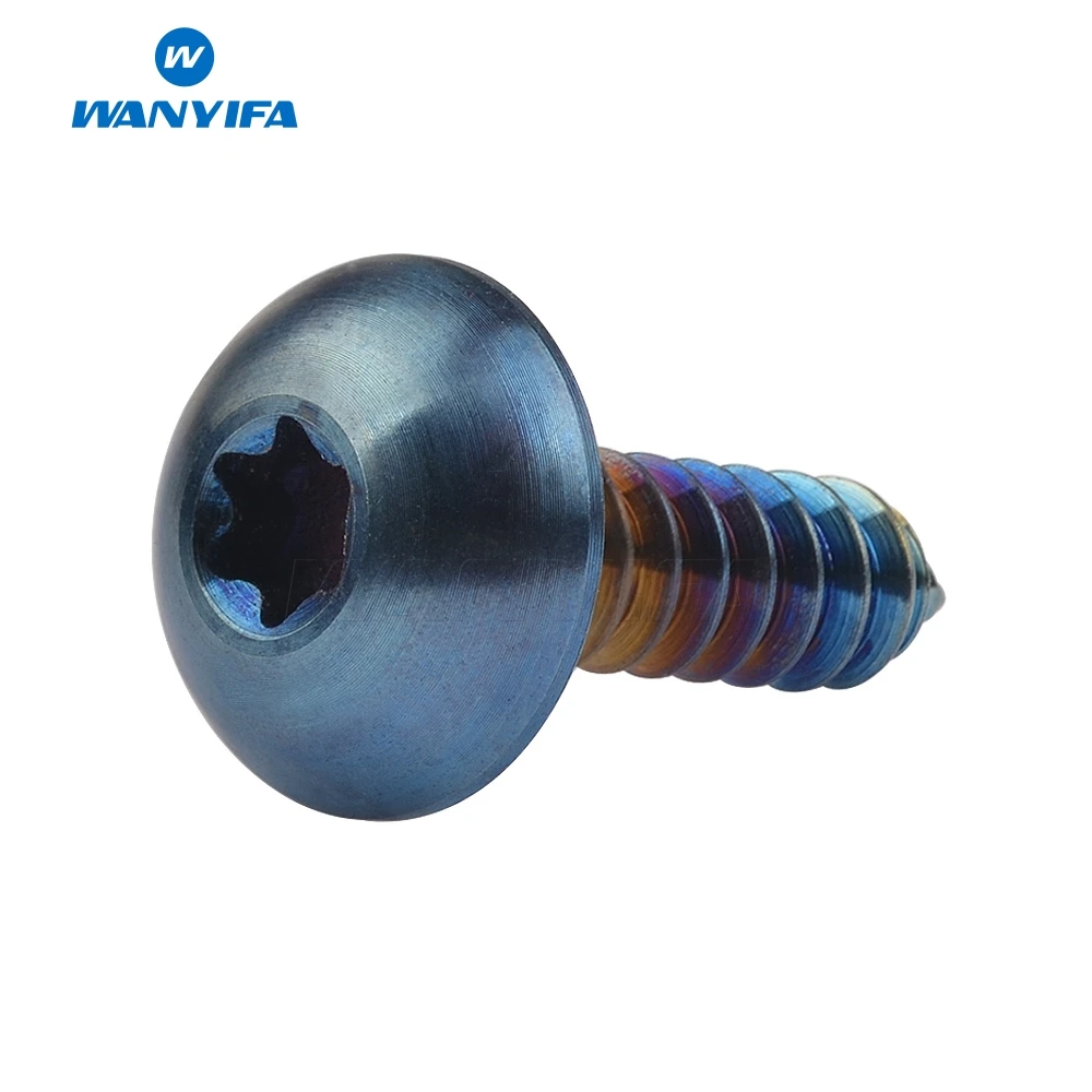 Wanyifa титановый болт с головкой M4x15 M5x15 17 18 20 мм самонарезающая Кнопка Torx Фланцевая