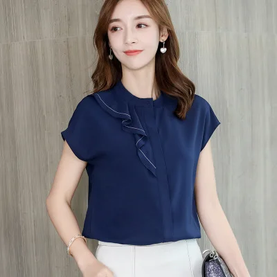 Women Summer Blouse Office Lady Wild Temperament Shirt Fashion Slim Casual Chiffon Bottoming Multi Color Diverse Shirt Clothes Women Summer Blouse Office Lady Wild Temperament Shirt Fashion Slim Casual Chiffon Bottoming Multi Color Diverse Shirt Clothes