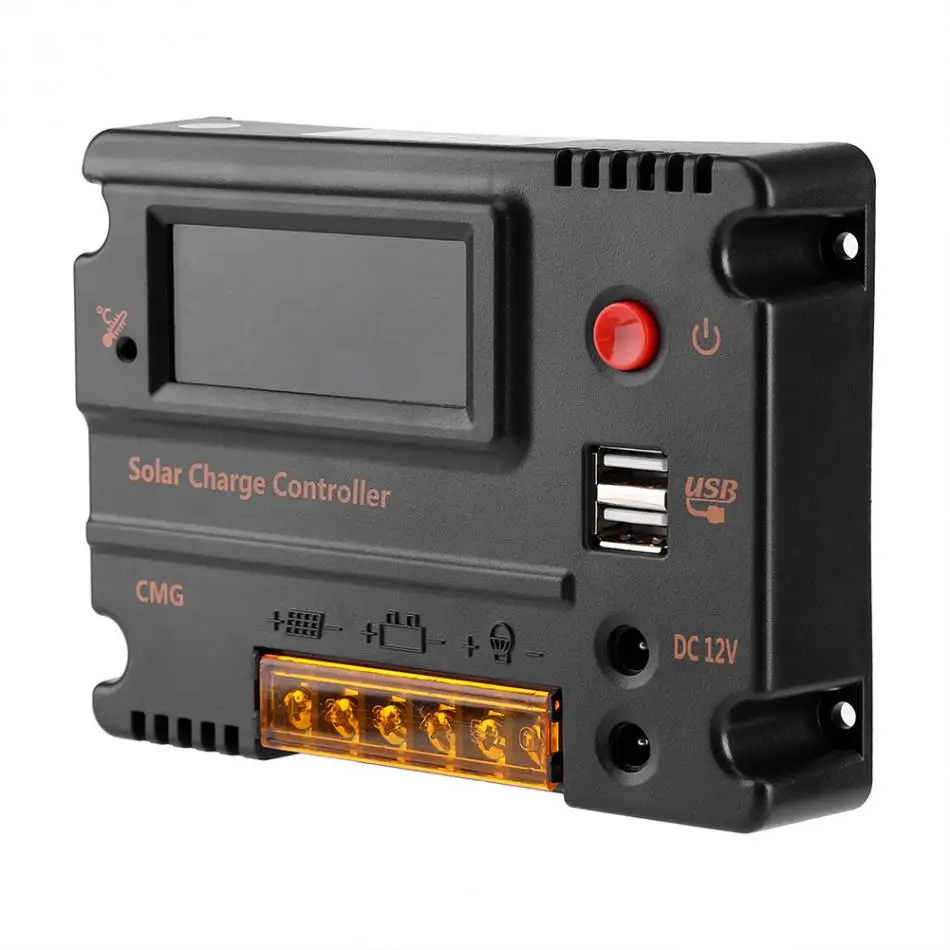 

Dual USB DC 12V/24V 10A LCD Display Solar Panel Charge Intelligent Controller Battery Regulator