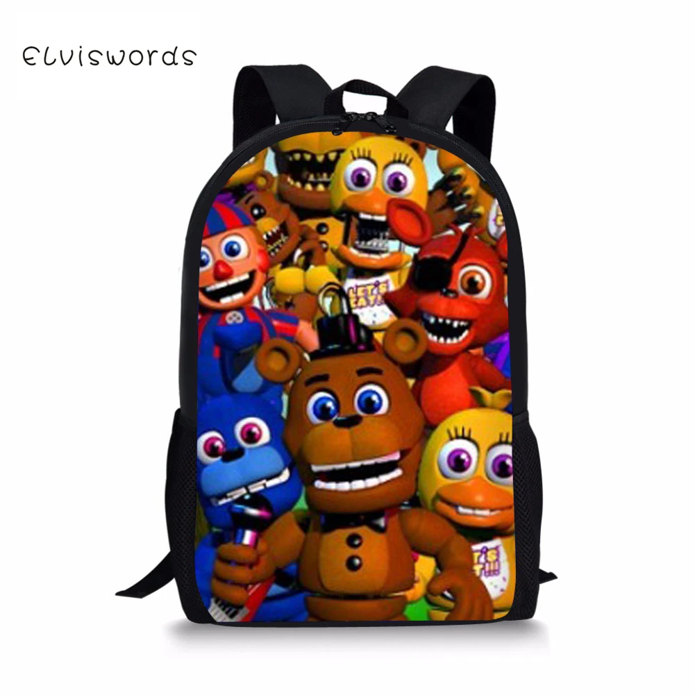 ELVISWORDS Five Nights at рюкзаки с принтом Фредди для мальчиков и девочек Сумка учеников
