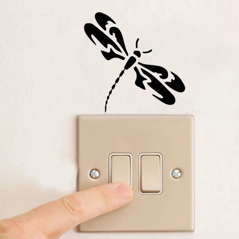 

Fashion Dragonfly Creative Switch Sticker Animal Totem Vinyl Styling Wall Sticker 2WS0163