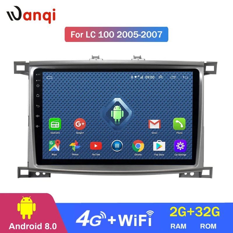 Flash Deal 4G Lte All Netcom 2G RAM 32G ROM Car Radio player for Toyota Land cruiser 100 GX LC 100 Stereo Radio Navigation 0