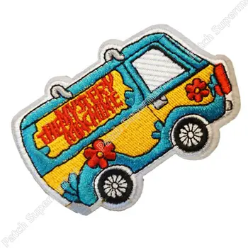 

3.3" SCOOBY DOO THE MYSTERY MACHINE VAN Emblem Embroidered TV MOVIE Series Iron On Patch rock retro applique wholesale dropship