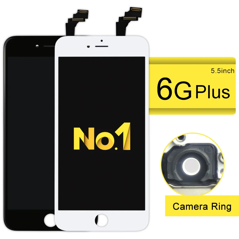 

5pcs DHL Alibaba China 5.5 For iPhone 6 plus lcd display with touch screen digitizer complete +AAA LCD+Camera Holder+Frame