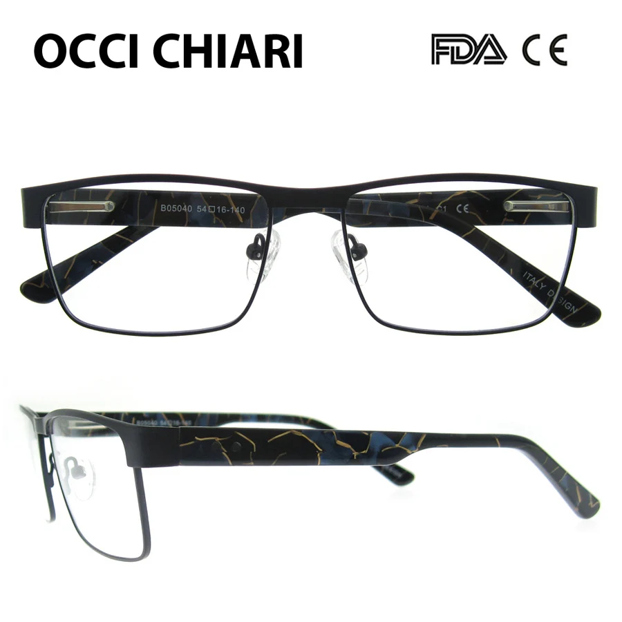 Оправа для мужских очков, мужская оправа, очки для мужчин occi chiari, очки класса, Прозрачная Оптическая оправа, черная cira - Цвет оправы: C1