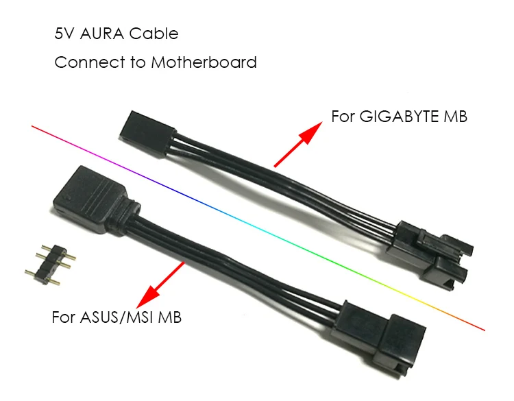 Кабель Fancier AURA подключается к MSI/ASUS/GIGABYTE motherbaord 5v 3pin header, преобразует кабель материнской платы, Прямая поставка