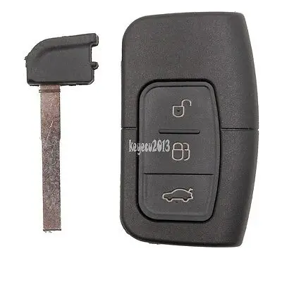 

New Smart Remote Car Key Shell Case Fob Covers 3 Button for Ford Focus Mondeo Galaxy S-Max Uncut Insert Blade & Logo