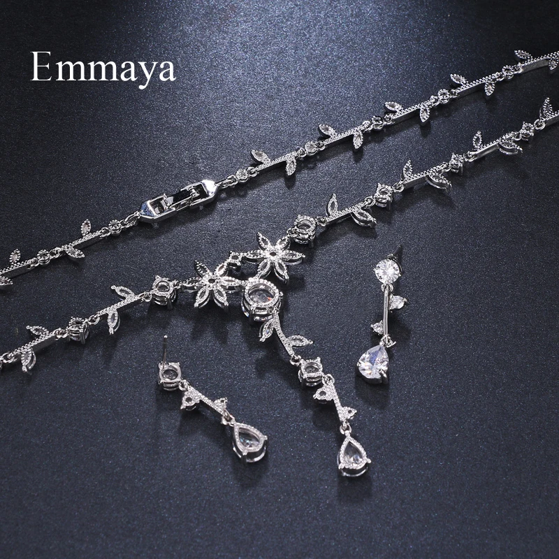 Женский набор украшений Emmaya из регулируемых сережек и ожерелья с фианитом