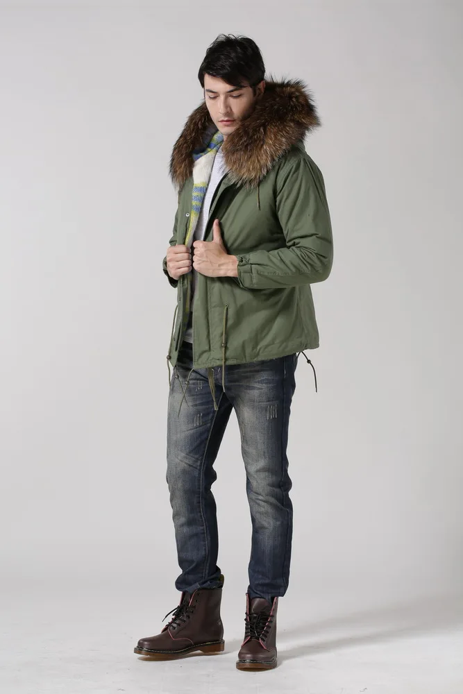 Модный дизайн высокого качества Мужская Армия зеленый парка кашемировая подкладка Куртки для мужчин/мужской