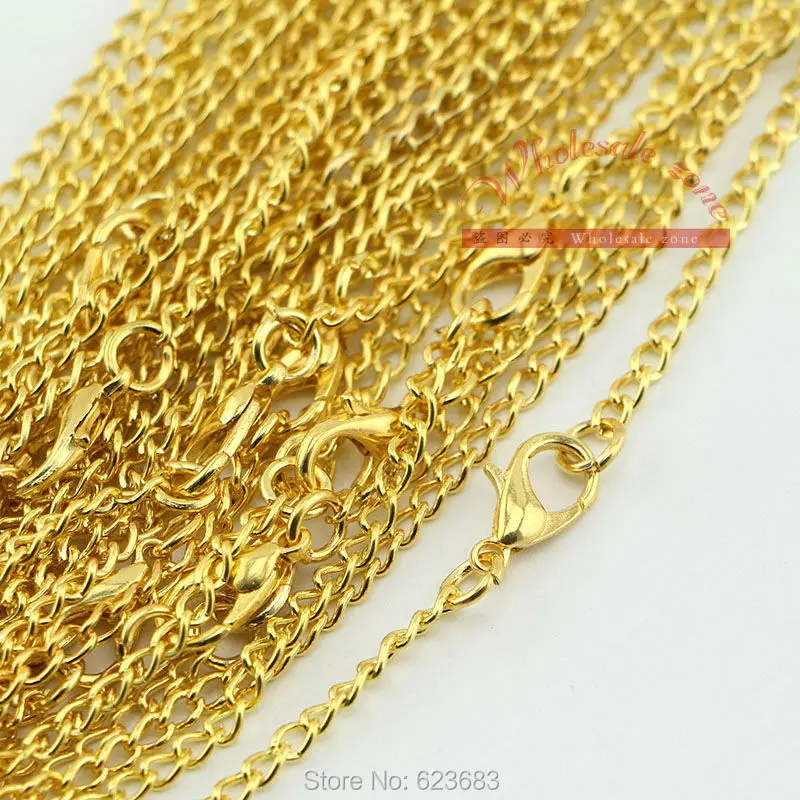 80 см золото длинной цепи Цепочки и ожерелья с омара застежками, DIY ювелирные аксессуары для Цепочки и ожерелья решений