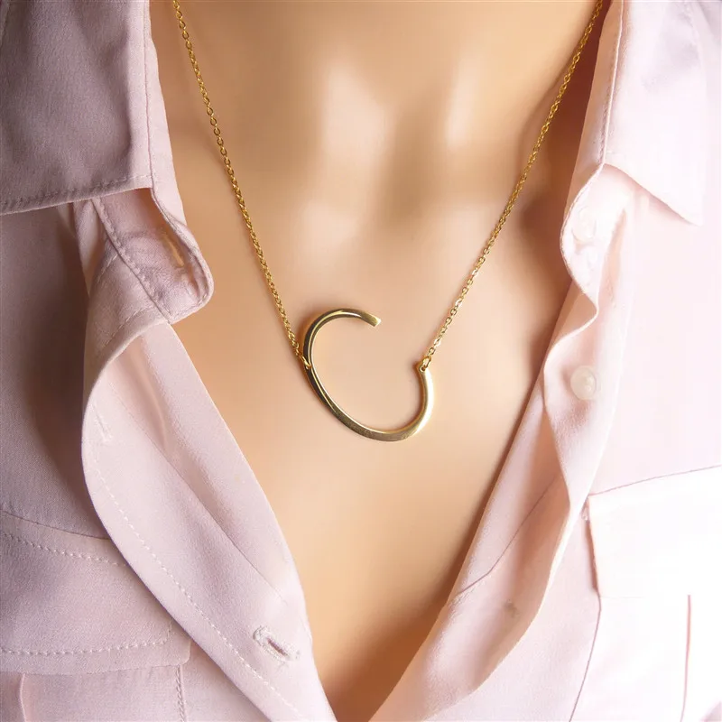 

Large Initial alphabet C necklace 1 piece about 35x25mm Personalized Necklace, Alphabet Letter