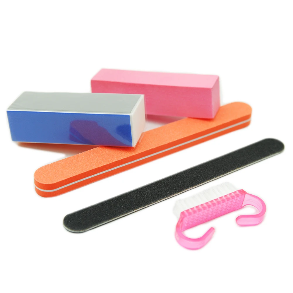 

5PC Professional Nail File Nail Buffer Polisher Buffs For Nail Set For Manicure Tools For Manicure Clean Brush Brushes