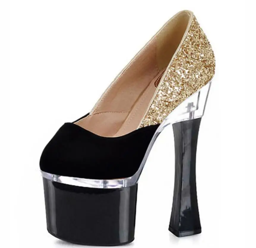 

Spring and summer new fine-heeled nightclub waterproof table hollow 18CM high heel shoes