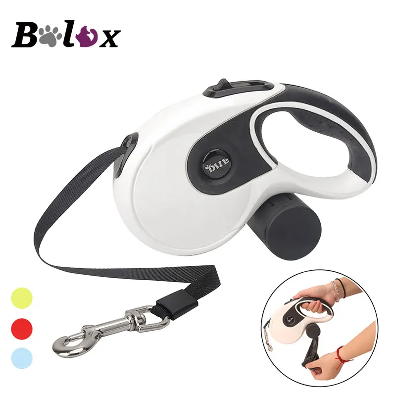 

5M Retractable Dog Leashes with poop bag Dispenser Automatic extending Walking Pet Dog Lead Leash for Pet supplies Accessories