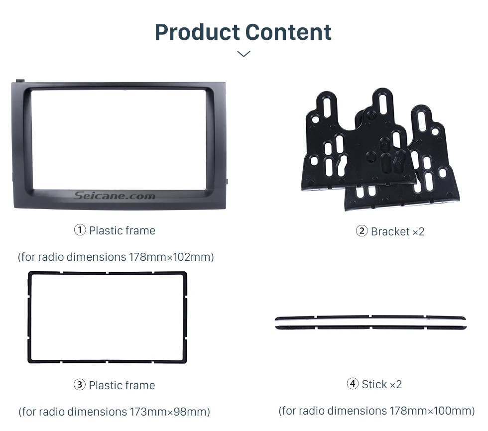Seicane 2DIN в тире автомобилей Радио Фризовая для 2003 2004 2005 2006 Skoda Fabia универсальный стерео DVD плеер рама