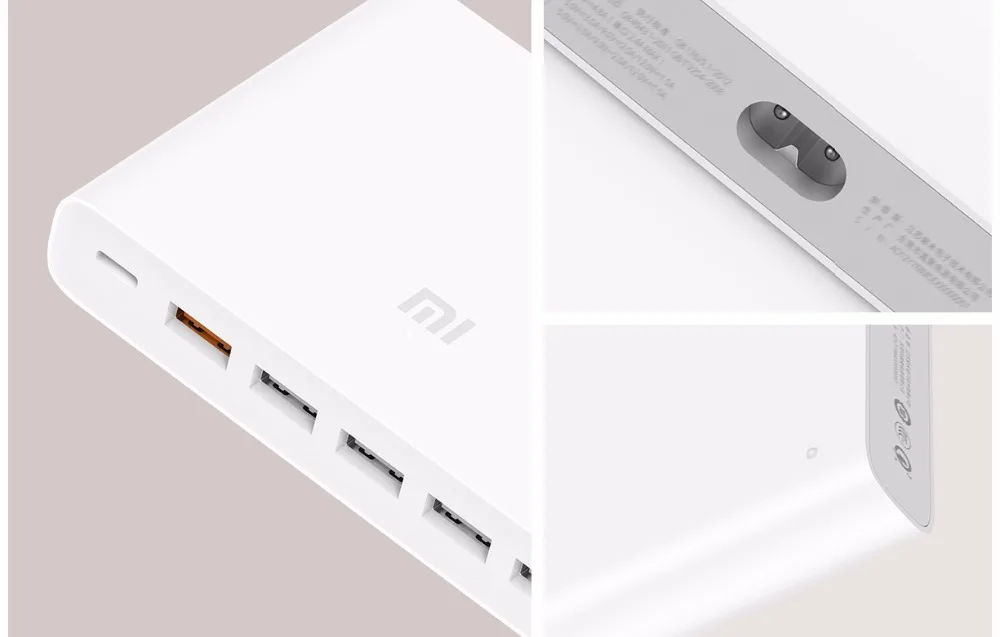 Оригинальное зарядное устройство Xiaomi USB-C, 60 Вт, выходное зарядное устройство type-C, 6 usb-портов, QC 3,0, быстрая зарядка, 18 Вт, x2+ 24 Вт(5 В = a макс.), для смартфона, планшета