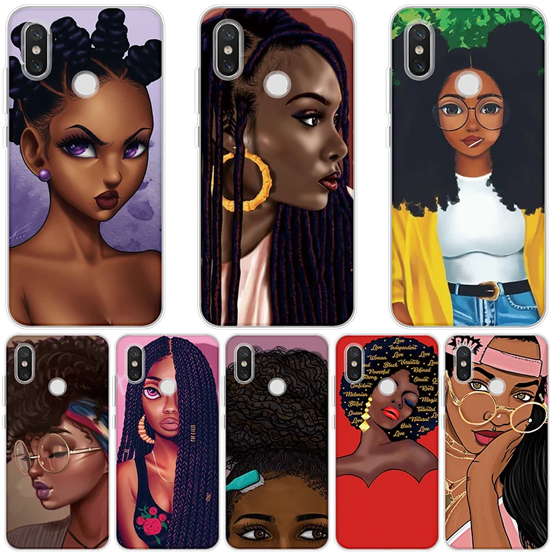 

Afro Girls Black Women Art Silicone Case For Xiaomi Redmi Note 7 K20 7S 6 5 Plus Pro Go 7 7A 4X 6A 5A TPU Capa Case For Redmi S2