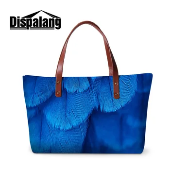 

Dispalang Animal Women Handbag Feather Printing Ladies Large Shoulder Bags Summer Beach Bag Girls Casual Totes Shopping Bag
