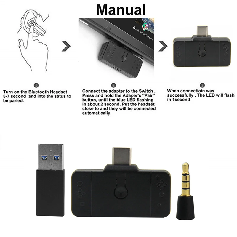 Usb тип-c аудио Bluetooth передатчик Мини USB стерео беспроводной адаптер Многоточечное соединение для пульта дистанционного управления, PS4 ПК с микрофоном