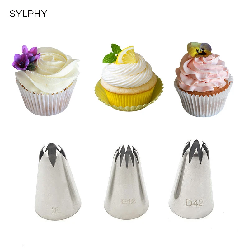3pcs/set Cream Icing Piping Nozzles Tips Cake Decor Pastry Cupcake Baking Tools