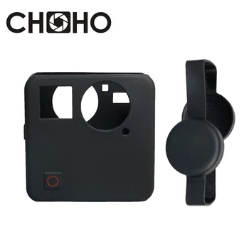 

Protective Case Soft Rubber Silicone silica gel + Lens Cap Protector Housing For Gopro Fusion 5.2K Action Camera Accessories