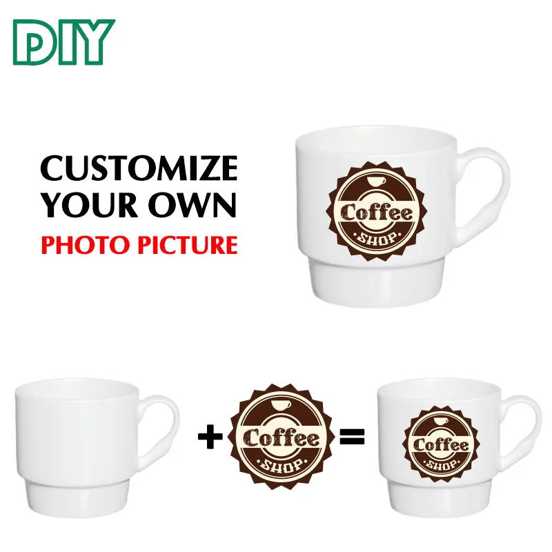 Персонализированные кружки для кофе DIY Фото текстовый логотип печати костяного