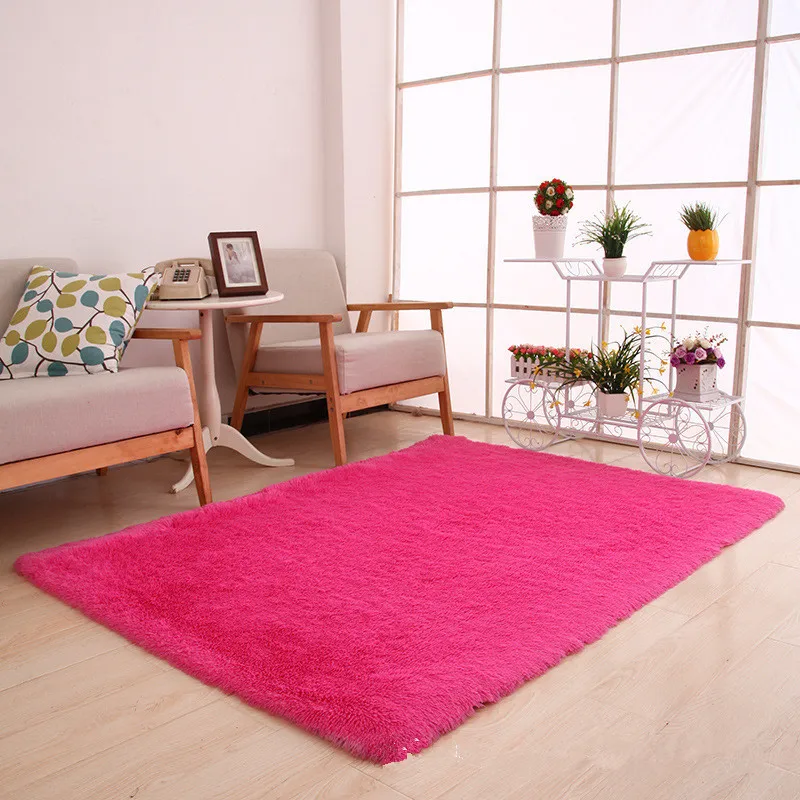 Современный розовый ковер, мягкие длинные плюшевые ковры для детской комнаты, спальни, коврик для двери, большой коврик для прихожей, ковер для гостиной