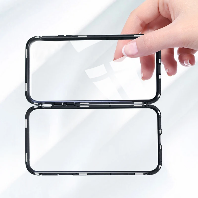 CHYI-Built-in-Magnetic-Case-for-iPhone-X-XR-XS-Max-Metal-bumper-Magnet-Adsorption-Case