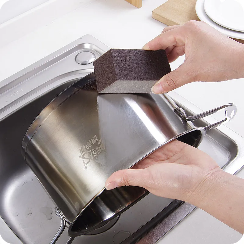 

Magic Sponge Kitchen Cleaning Brush Nano Diamond Sand Sponge for Removing Rust Pan Pot Windows Descaling Tools Kitchen Gadgets