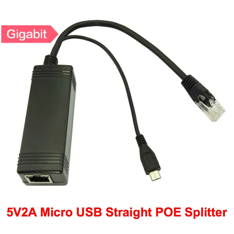 

Lihmsek Gigabit Ethernet Active POE Splitter 5V 2A Mini Micro USB Plug Power over Ethernet Splitters 1000Mbps