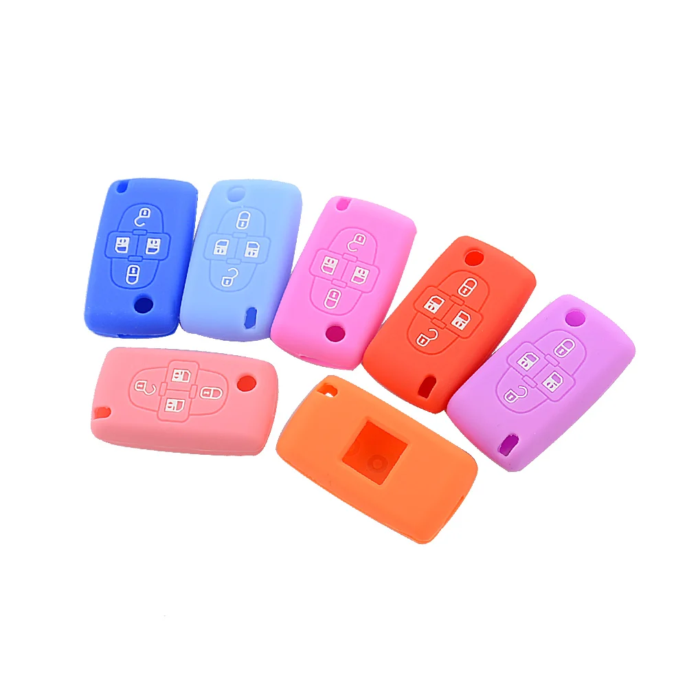 silicone 4 buttons car key shell  for Peugeot 1