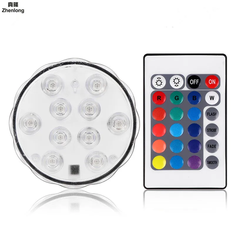 4x Underwater Submersible LED Lights RGB Remote Control Battery Operated Decor 
