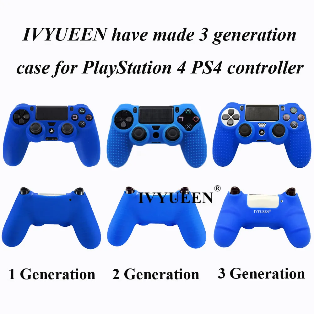 IVYUEEN новая версия для sony Dualshock 4 PS4 Pro Тонкий силиконовый чехол с контроллером+ джойстики колпачки для Playstation 4