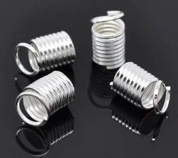 

Free shipping!!!!!Silver Tone Coil End Crimp Fasteners 9x5mm fit 3-3.5 cord