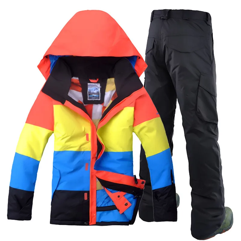 

Gsou Snow Men's Snowboard Suits,Color Matching Outdoor Snow Suit Suits Windbreak, Outdoor Waterproof And Warm, Free Shippings
