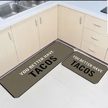 2 шт. Кухня коврики и ковры набор смешные слова-вы лучше иметь Tacos дома Deocr Non Skid области Runner коврики ковер