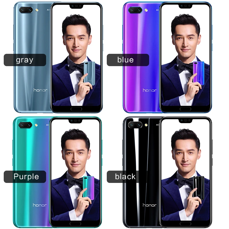 Оригинал HONOR 10 смартфон 6 ГБ 64 5 84 дюймов Kirin 970 четыре ядра 3 камеры 8 1 МП