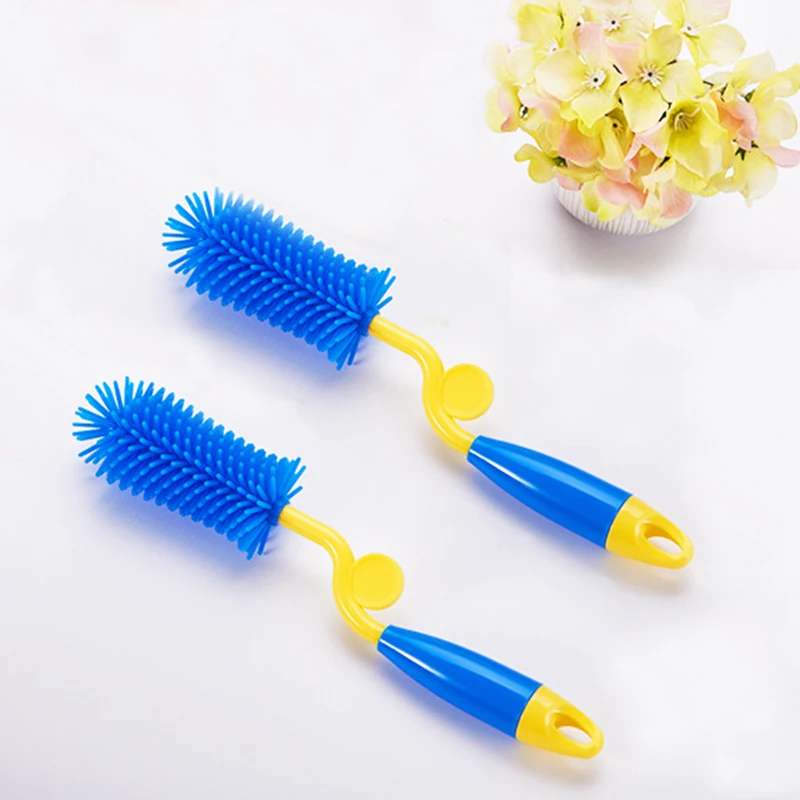 

Baby Bottle Brush Nipple Brush 360-degree Rotating Bottlebrush Silicon Baby Milk Head Cleaning Cup crubber Washing Brush Kit