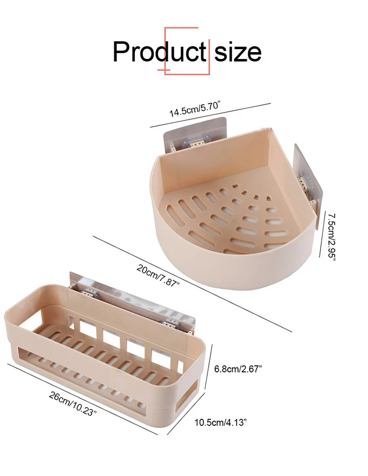 Пластиковый уголок для хранения ванной комнаты, кухонный стеллаж для хранения, органайзер, полка для душа, предметы для дома, стойка для всасывания, органайзер для макияжа