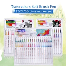 STA 12/24/36 Цвета мягкая ручка комплект Лучший Прочный акварель ручка для взрослые книжки-раскраски манга комиксов каллиграфия товары для рукоделия