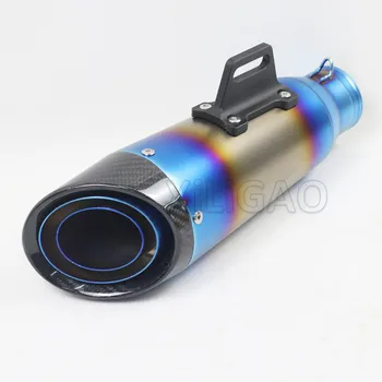 

51mm 60MM Inlet Motorcycle Exhaust Pipe Carbon Fiber Muffler With Moveable DB Killer For ER6N FZ6 CB400 S1000XR S1000RR MT09