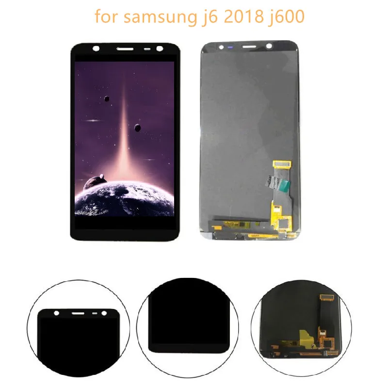 Для samsung Galaxy J6 J600 J600F/DS J600G/DS ЖК-дисплей Замена кодирующий преобразователь сенсорного экрана в сборе может регулировать яркость