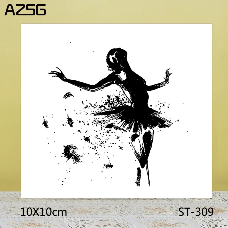 

AZSG Enthusiastic Dance / Ballet Clear Stamps/Seals For DIY Scrapbooking/Card Making/Album Decorative Silicone Stamp Crafts