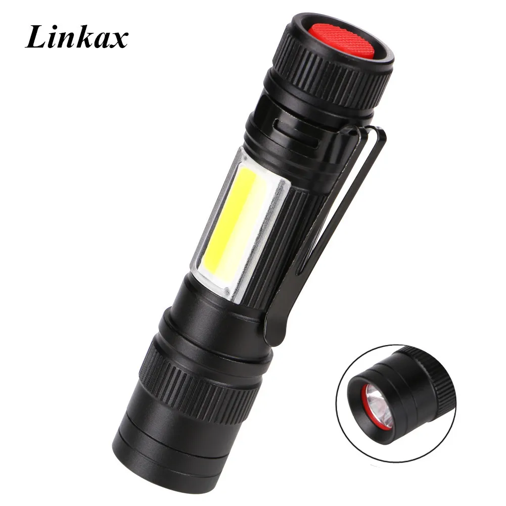 

Portable Mini LED Flashlight Torch CREE XPE+COB Flash Light Pen Lights 2000LM Work Hunting Lamp use AA or 14500 Battery